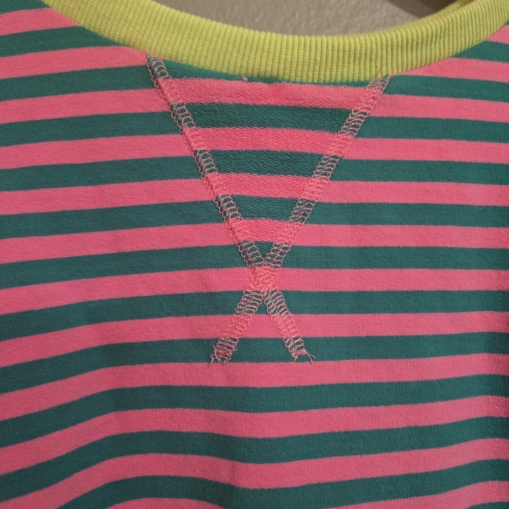 Pink & Green Striped Color Block Sweater Size Medium - Picture 3 of 16